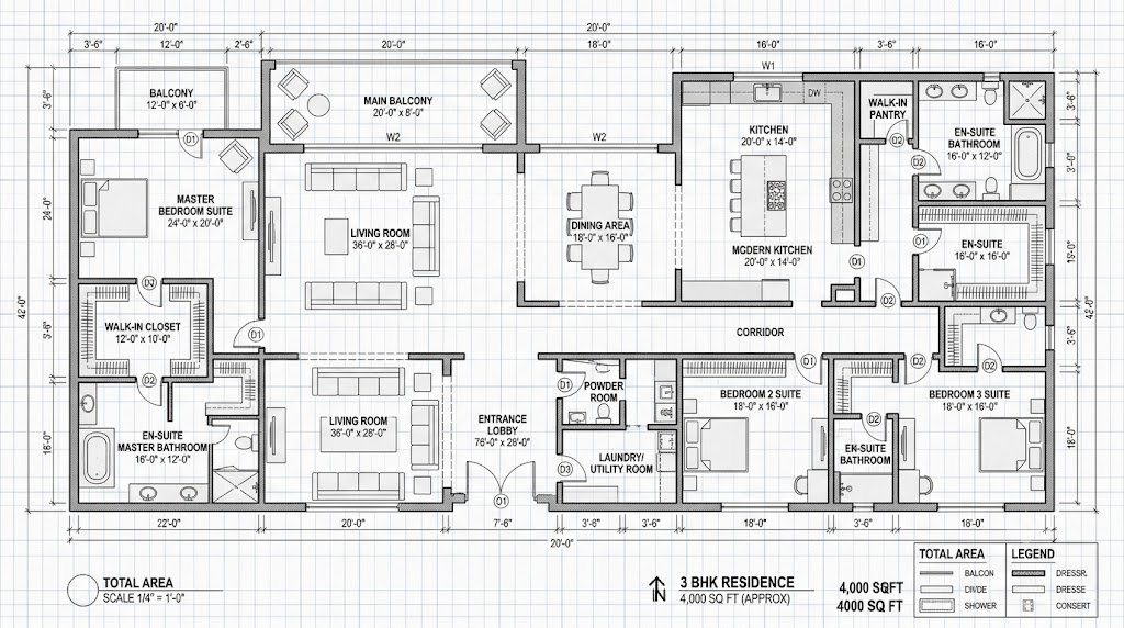 3 BHK residences at Central Park 4